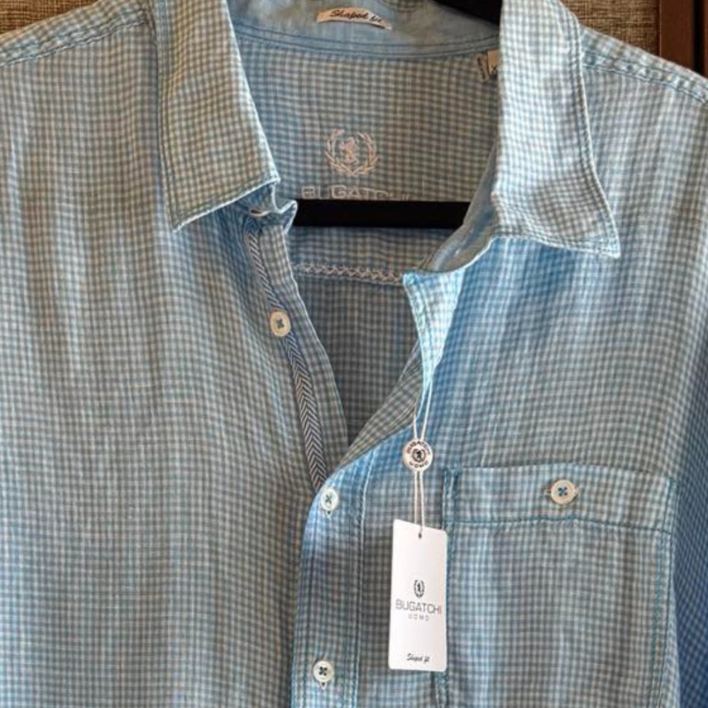 Bugatchi 100% linen shirt, shaped fit, XXL